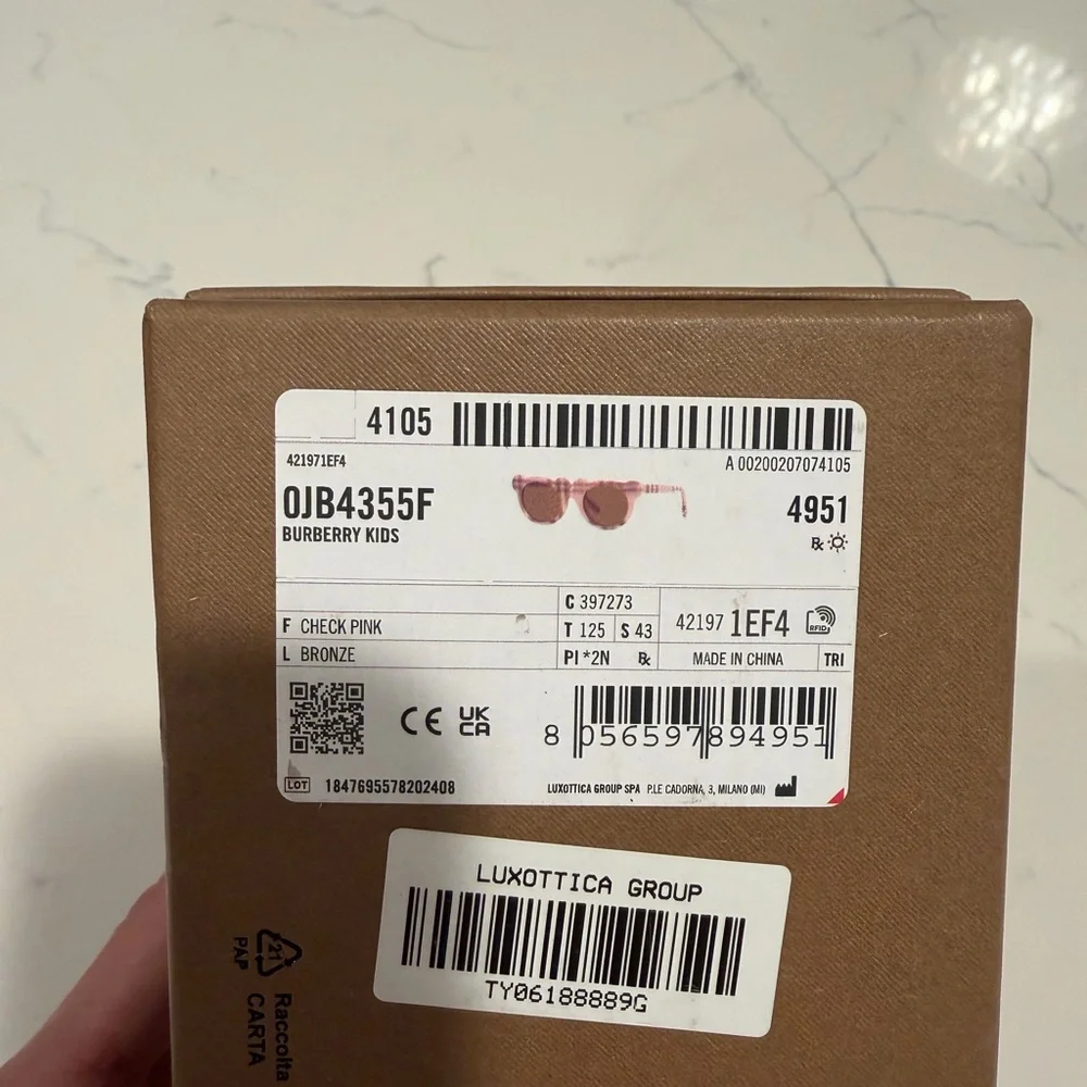 Burberry Kids JB4355F Check Pink Sunglasses with Case